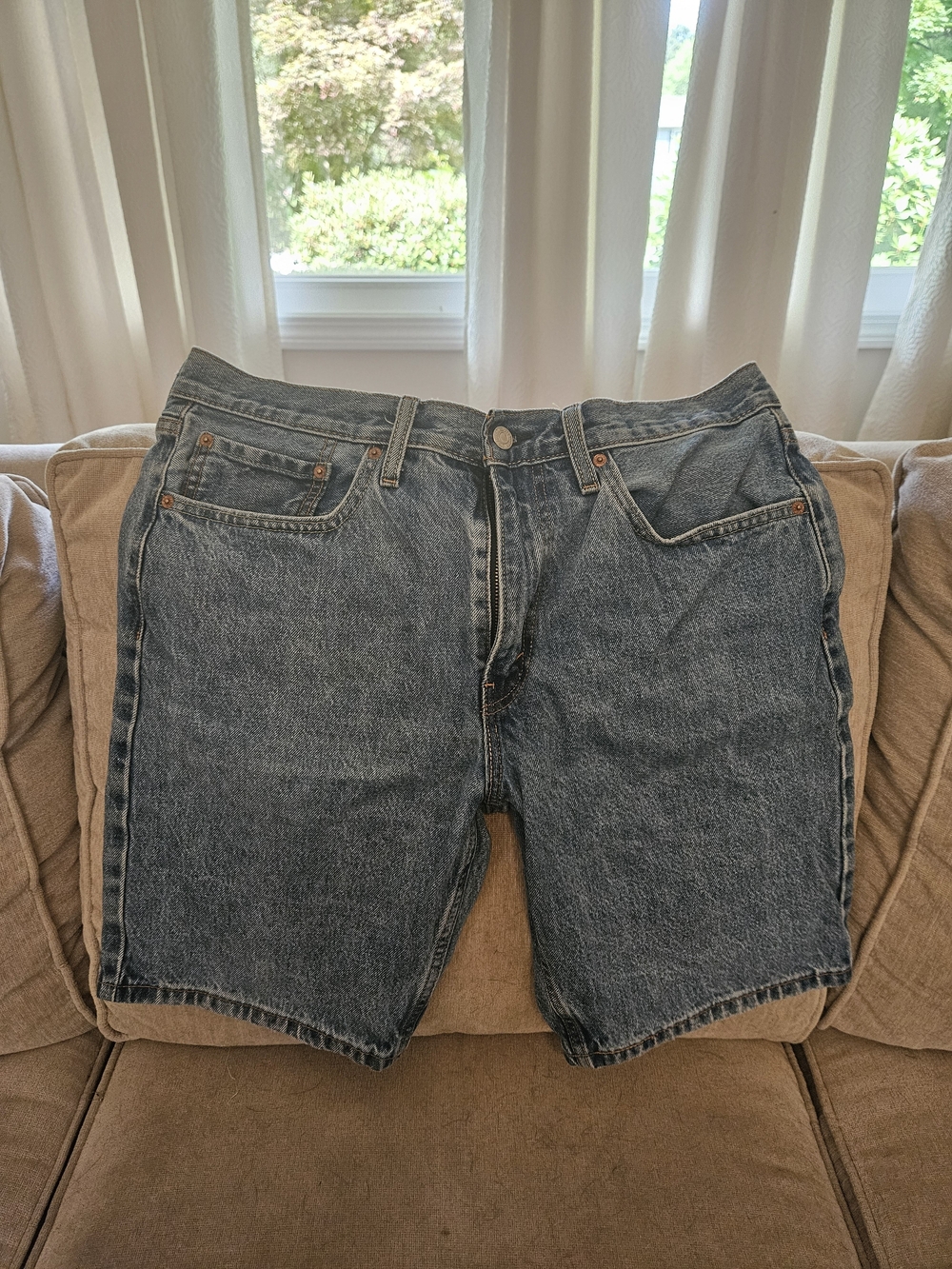 Levi's Clasdic Medium Wash Blue Denim Jean Shorts